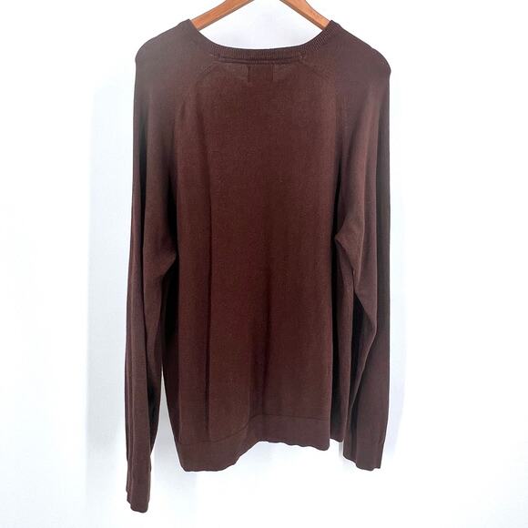 LL Bean Sweater Men's L-REG Cashmere Cotton Cozy Fall/Winter Chocolate Brown - Picture 3 of 7
